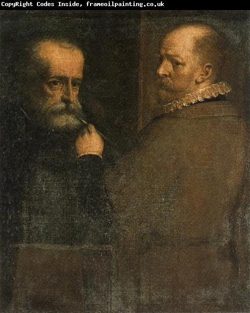 CAMBIASO, Luca Self-Portrait of the Artist While Painting His Father